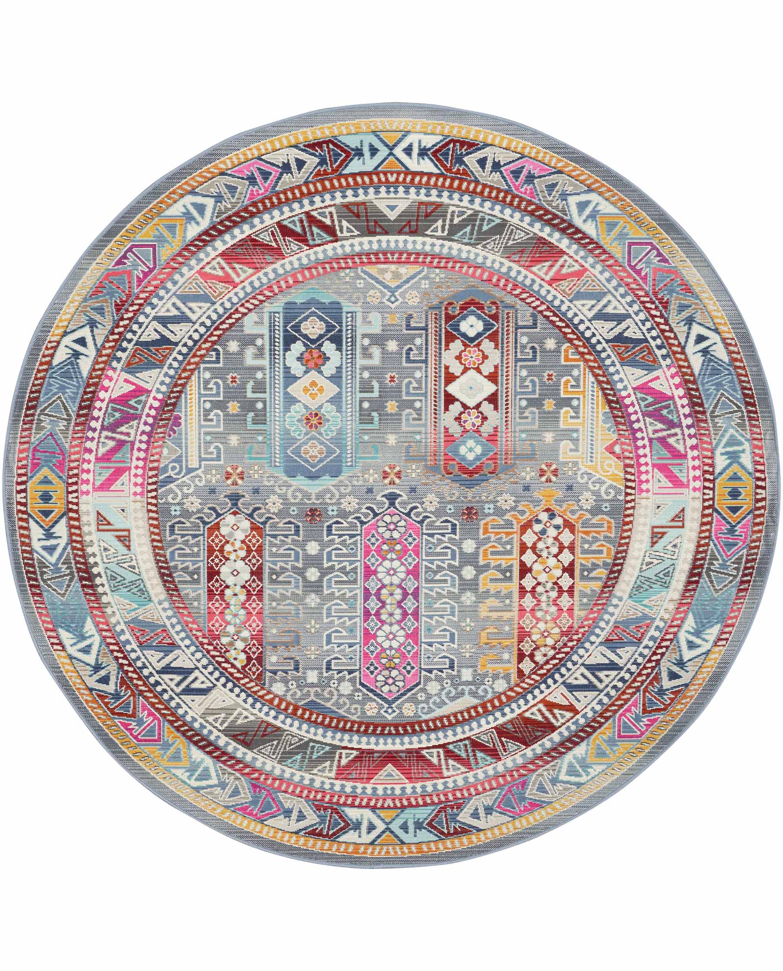 Nourison alfombra Vintage Kashan VKA06 GYMTC GREY MULTICOLOR 6xRND 099446811981